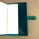 Leather cover for notebooks Racing green
