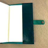 Leather cover for notebooks Racing green