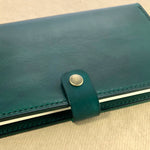 Leather cover for notebooks Racing green